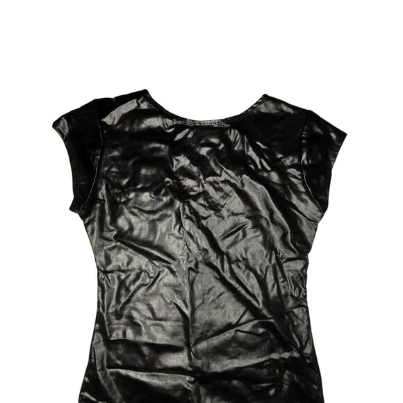 ⭐ NWT Kitten by Allure Flirty Wet-Look Mini Dress • Black • One Size ⭐ - Picture 6 of 8